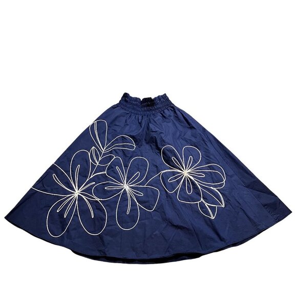 Parker Wen Blue Embroidered Maxi Skirt Size M - Picture 2 of 8